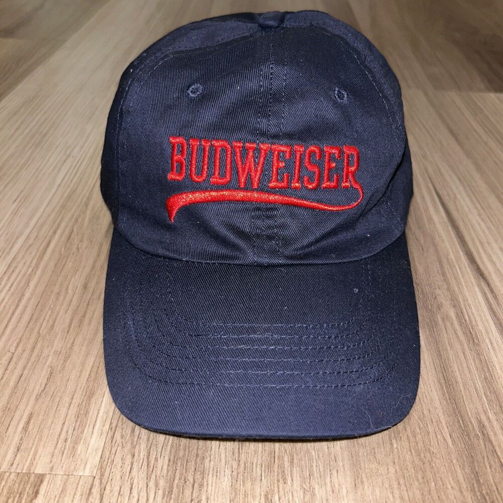 Vintage Budweiser‎ Hat Blue Adjustable Strap Cap